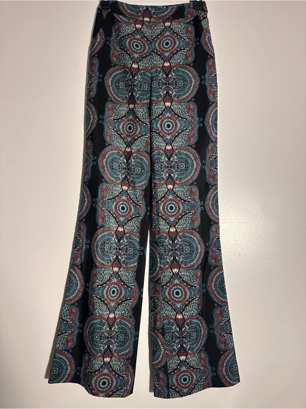 Marciano Guess Paisley Medallion Print Wide Leg Palazzo Pants Boho Festival XS
